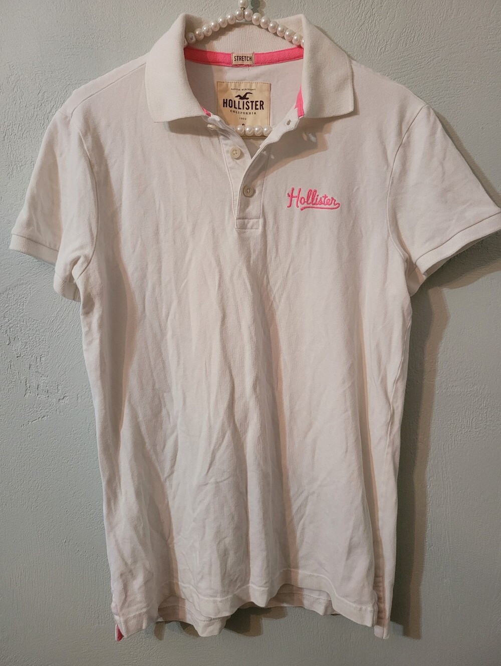 Hollister Stretch Classic  Logo Polo Shirt Size Small